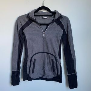 Ivivva Black and White Long Sleeve Quarter Zip
